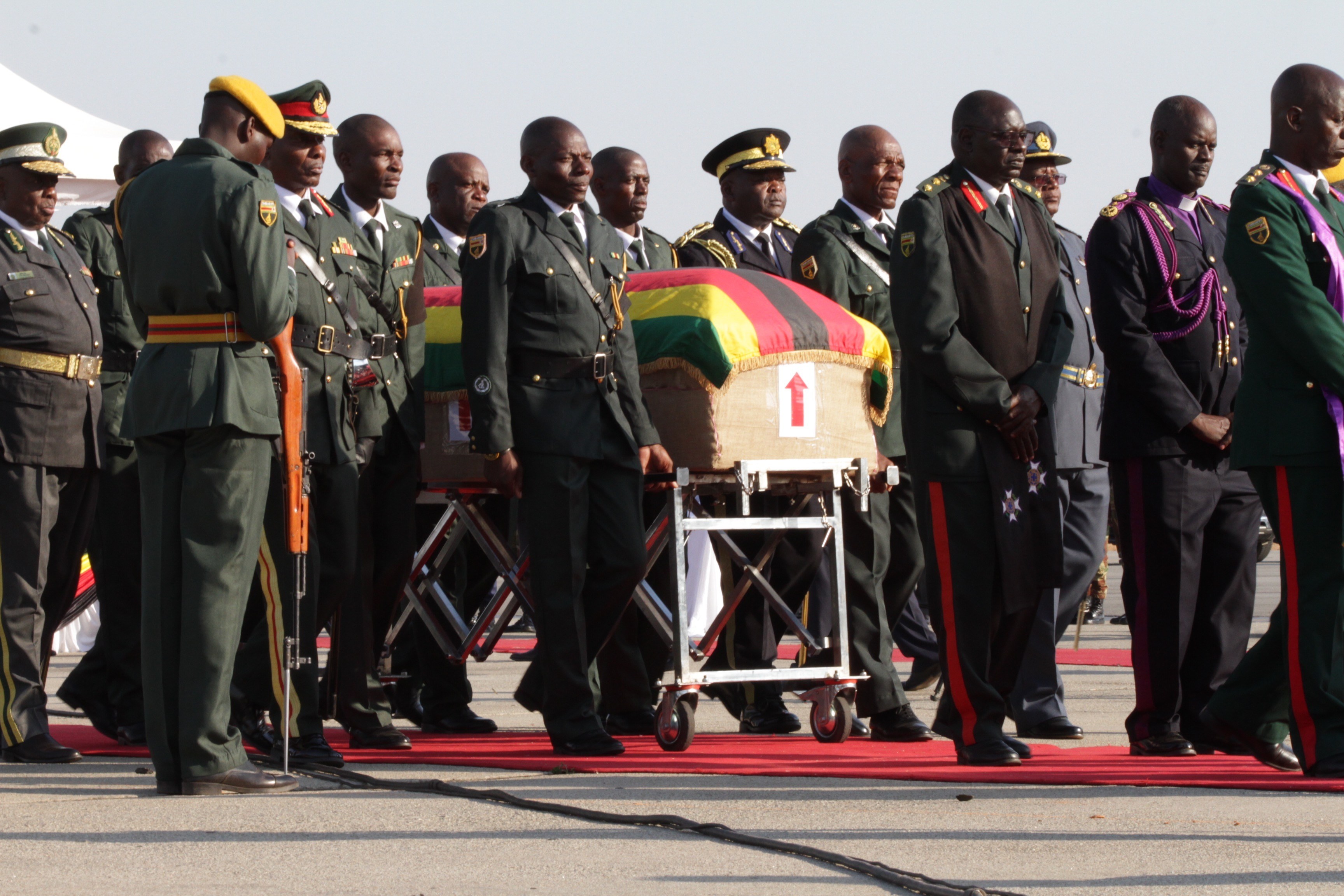 Robert Mugabe's body arrived home in Zimbabwe on Wednesday ahead of a state funeral